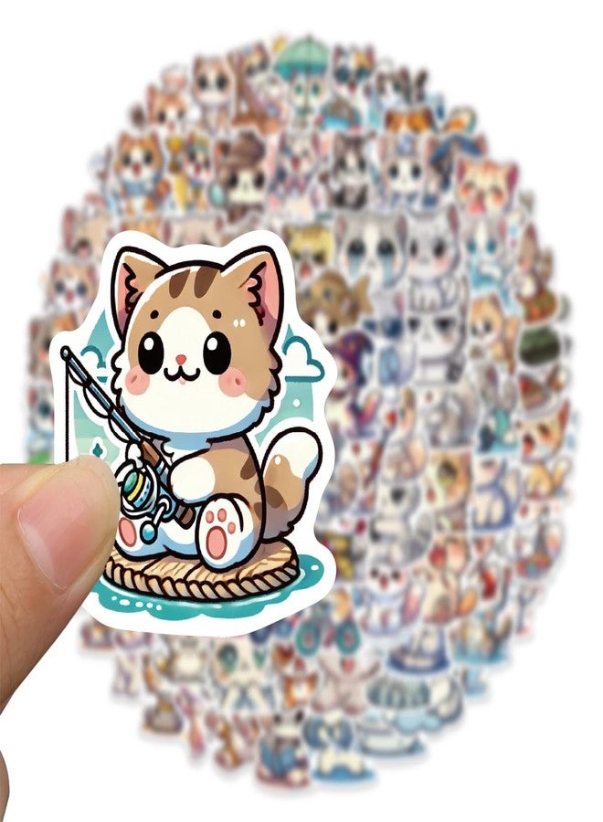 Auconda 100 Pcs Cute Cat Meme Stickers - Funny & Durable Waterproof Vinyl Stickers for Laptops, Water Bottles, Suitcase and DIY Projects， Teens ，Adults or Kids Gift (Cat) - Image 2